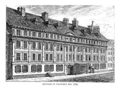 A Furnivals Inn külseje. 1754 alkotó: Unbekannt