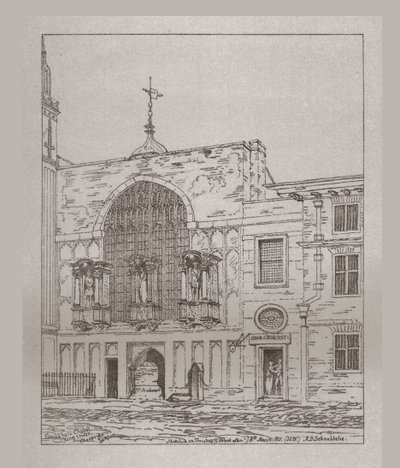 A Guildhall-kápolna külső képe, 1815, 1886 alkotó: Unbekannt