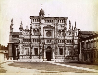 Homlokzat, Pavia Lombardia Certosa di Pavia Charterhouse temploma, Észak-Olaszország, 1890 alkotó: Unbekannt