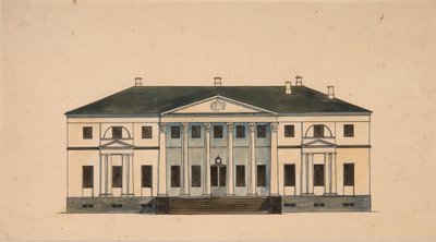 A Golitsyn Petrovo-Dalneye birtok házának homlokzata, 19. század első negyede. alkotó: Unbekannt