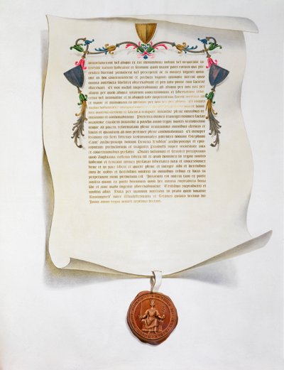 A Magna Carta fakszimile kiadása, angol charta, 1215 1816 alkotó: Unbekannt