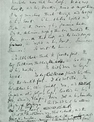 Az MS faxoldala az Indian Summer of a Forsyte számára, készítette: John Galsworthy, 1918, 1928. alkotó: Unbekannt
