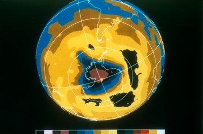 Hamis színes kép az antarktiszi ózonlyukról, 1992. november 30 alkotó: Unbekannt