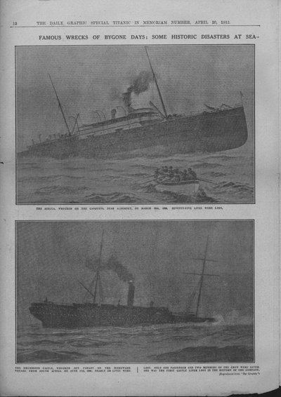 A régmúlt idők híres roncsai: Néhány történelmi katasztrófa a tengeren, 1912. április 20. alkotó: Unbekannt