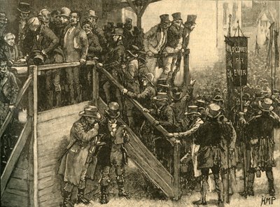 John Murphy atya szavazásra vezette bérlőit a Clare-i időközi választáson, Írország, 1828 c1890. alkotó: Unbekannt