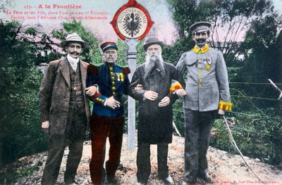 Apa és fiai a francia német határon, XX alkotó: Unbekannt