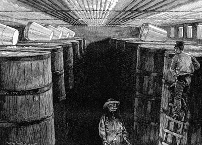 Erjesztő pince egy amerikai sörgyárban, 1885 alkotó: Unbekannt
