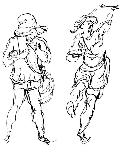 Inigo Jones által a maszkhoz tervezett figurák, 1893 alkotó: Unbekannt