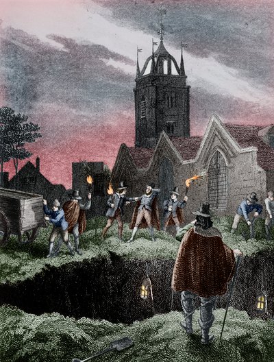 Egy tömegsír megtöltése éjjel a londoni pestisjárvány idején, 1665 alkotó: Unbekannt