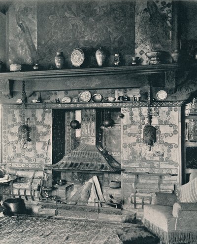 Kandalló Mr. Louis C. Tiffany könyvtárában, 1897 alkotó: Unbekannt