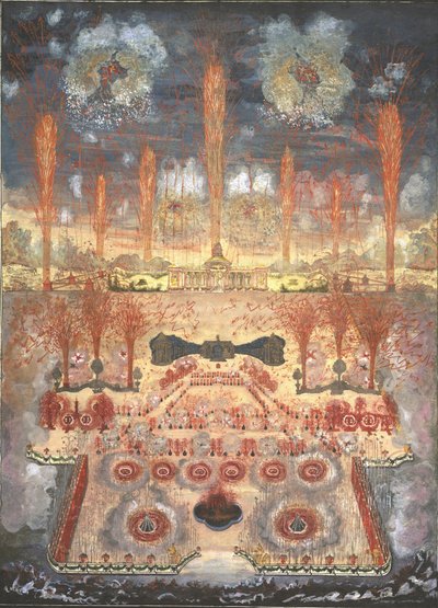 Tűzijáték és világítás 1744. június 16-án Moszkvában, a XVIII. század közepén. alkotó: Unbekannt