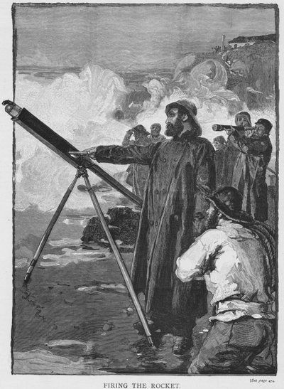 Die Rakete abfeuern, ca. 1880 von Unbekannt