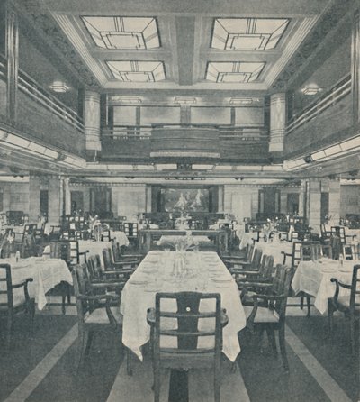 Első osztályú étkezőszalon a Bermuda királynőjében, 1937 alkotó: Unbekannt