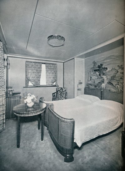 Első osztályú Cabin de Luxe a Victoria fedélzetén, 1931 alkotó: Unbekannt