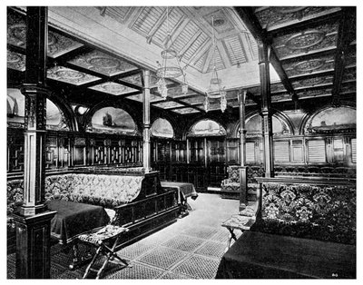 Első osztályú dohányzó szoba az SS India P&O gőzhajó fedélzetén, 1901 alkotó: Unbekannt