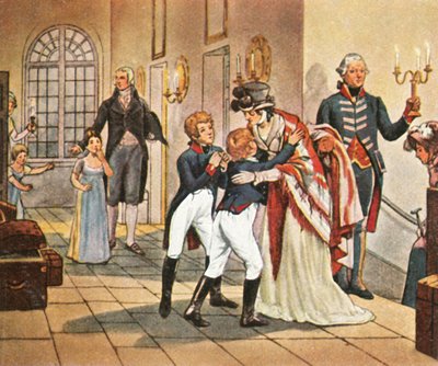 Louise királynő és gyermekei első találkozása a jénai csata után, 1806. október 18-án, 1936. alkotó: Unbekannt