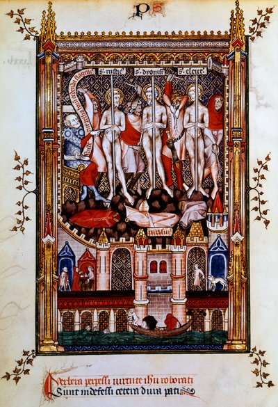 St Denis, St Rustic és Szent Eleutherius megkorbácsolása, 1317 alkotó: Unbekannt
