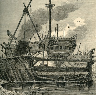 Floating Dock, Deptford 1820, c1878. alkotó: Unbekannt