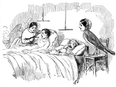 Florence Nightingale egy nővért néz a munkahelyén, 1854 alkotó: Unbekannt