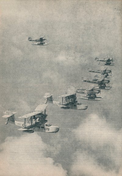 Repülő csónakok és úszó repülőgépek a Királyi Haditengerészet repülőgép-hordozóiról, c1936 c1937 alkotó: Unbekannt