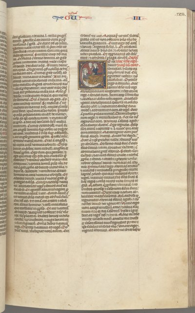 Fol. 123r, III. királyok, történetíró kezdetű E, egy kísérő, aki Abiságot hozta Dávidhoz..., c. 1275-1300 alkotó: Unbekannt