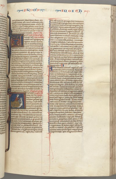 Fol. 194r, Judit, történész kezdetű A, Judit lefejezi Holofernészt, c. 1275-1300. alkotó: Unbekannt