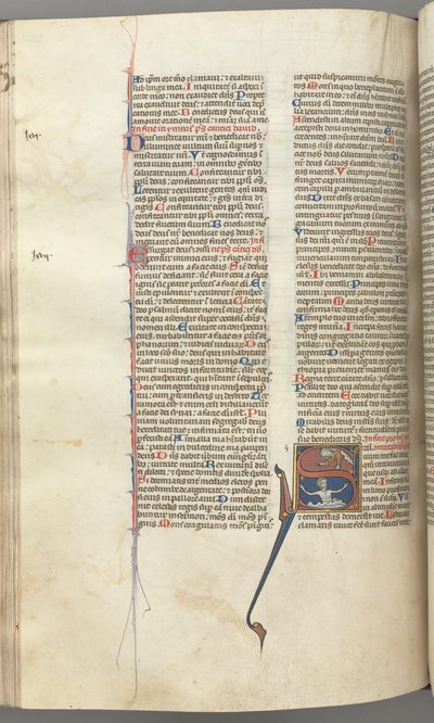 Fol. 224v, 68. zsoltár, historikus kezdetű S, Dávid a vízben fent Istenhez fordul, c. 1275-1300. alkotó: Unbekannt