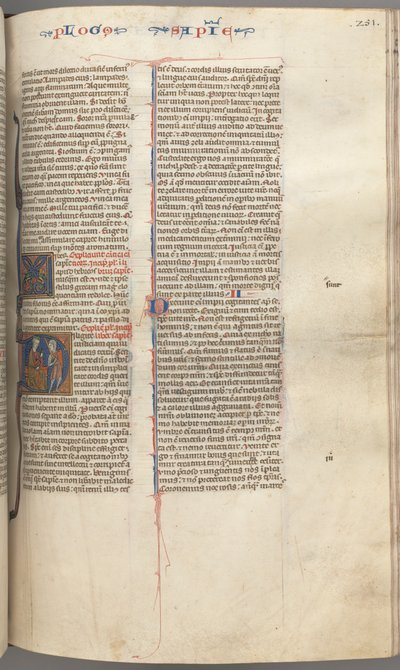 Fol. 251 r, Bölcsesség, történeti kezdetű D, Salamon katonát oktat, c. 1275-1300. alkotó: Unbekannt