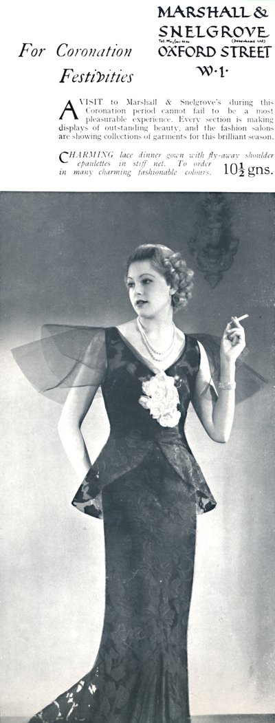 Koronázási ünnepségekre – Marshall & Snelgrove, 1937 alkotó: Unbekannt