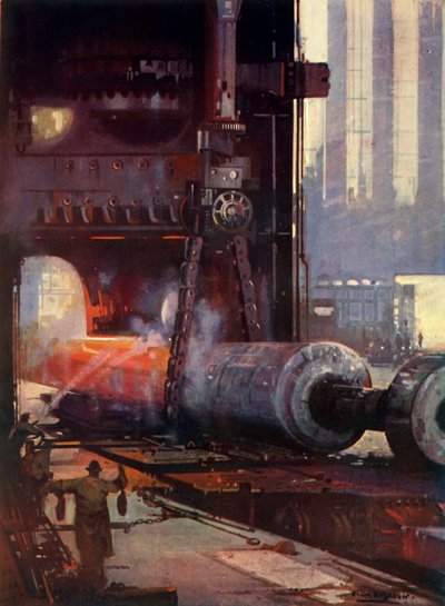 Propeller tengely kovácsolása nagy béléshez, c1930. alkotó: Unbekannt