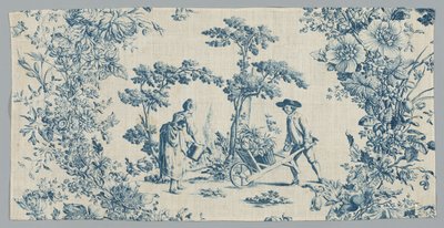 Nyomtatott pamut töredéke, c. 1785. alkotó: Unbekannt