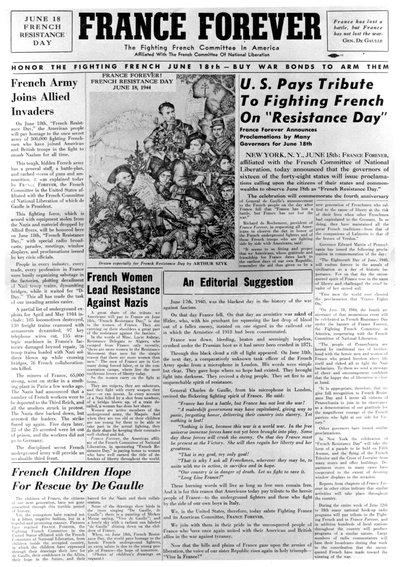 France Forever, újság, 1944. június 18 alkotó: Unbekannt