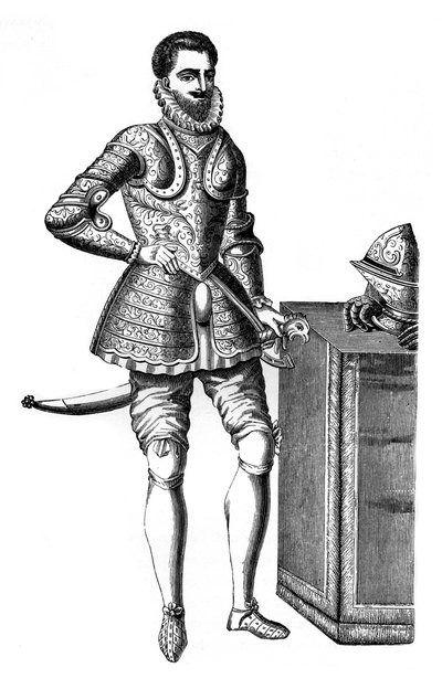 Francois, Anjou és Alencon hercege, damasztált páncélban, 16. század, 1870 alkotó: Unbekannt