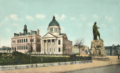 Ingyenes könyvtár Ingyenes S-templom és Wallace-szobor – Aberdeen, 1900-as évek. alkotó: Unbekannt