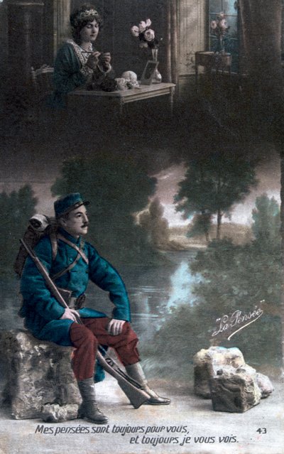 világháborús francia képeslap, 1914-1918 alkotó: Unbekannt