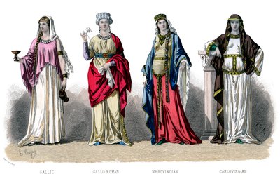 Francia viselet: gall, gallo római, meroving, karloving, 1882 alkotó: Unbekannt
