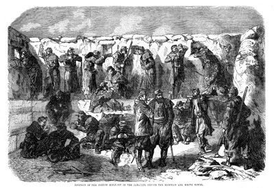 Francia puskagödör a mamelon és a fehér torony előtti párhuzamban, Szevasztopol, krími háború, 1855 alkotó: Unbekannt