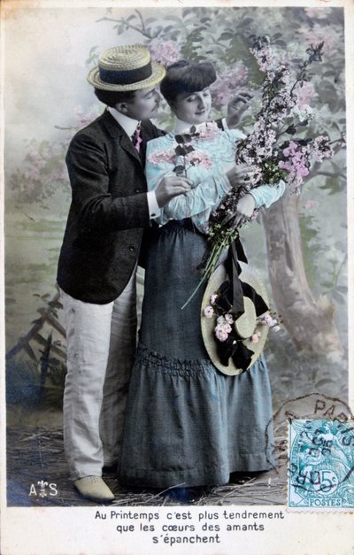 Francia romantikus képeslap, c1900 alkotó: Unbekannt