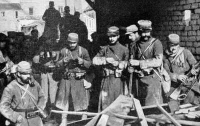 Francia katonák nyugalomban a franciaországi Champagne-ban, I. világháború, 1915 alkotó: Unbekannt