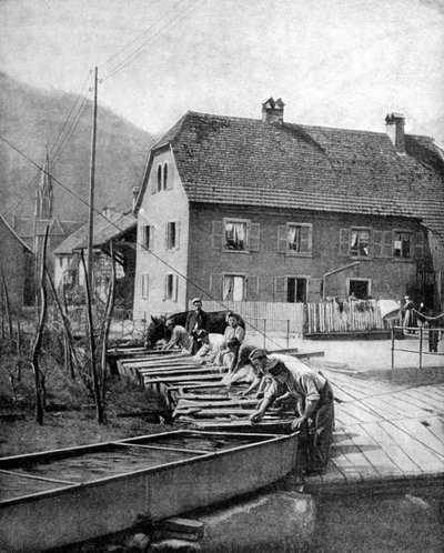 Mosodat mosó francia katonák, I. világháború, 1915 alkotó: Unbekannt