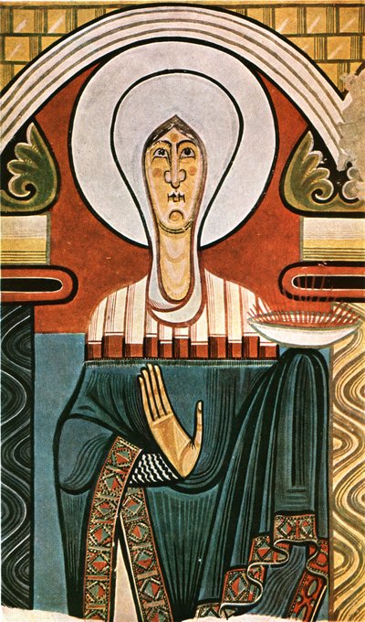 Freskó a Sant Climent de Tahüll templomban, Katalónia, Spanyolország, 1928. alkotó: Unbekannt