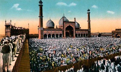 Pénteki imák, Jama Masjid, Delhi, India, 20. század eleje alkotó: Unbekannt