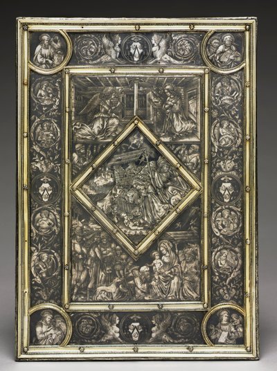 Jean La Balou francia bíboros 1421-1491 evangéliumi könyvének első borítója, c. 1467-1468. alkotó: Unbekannt