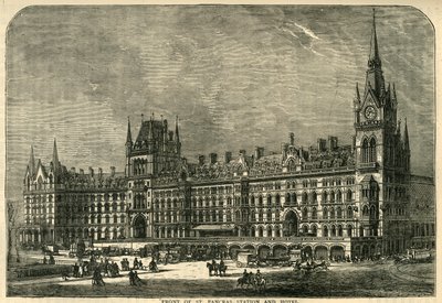 A St. Pancras állomás és szálloda előtt, 1876. alkotó: Unbekannt