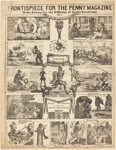 Frontispiece a Penny Magazine of the Society for the Diffusion of Knowledge of Knowledge számára: Vo, 19. század. alkotó: Unbekannt