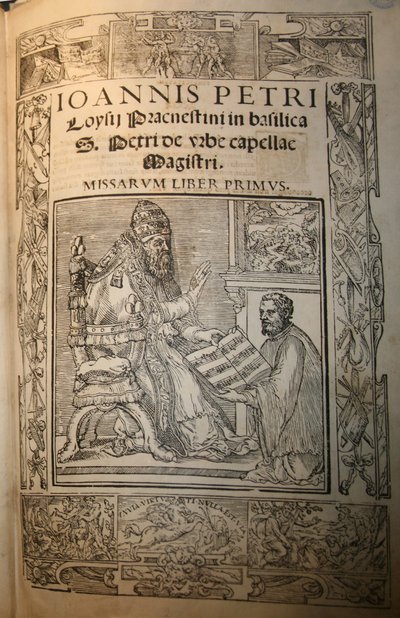 A Missarum Liber primus frontképe, Giovanni Pierluigi da Palestrina Palestrina és J. pápa alkotó: Unbekannt