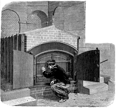 Az 1888-as párizsi Pere la Chaise krematóriumba beépítendő kemence alkotó: Unbekannt