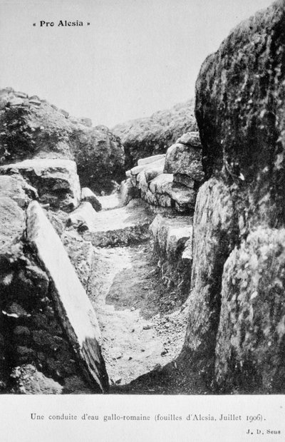 Gallo-római vízvezeték, Alésia ásatása, 1906. július alkotó: Unbekannt