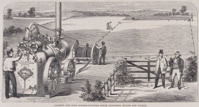 Garrett & Sons kéthengeres gőzszántó motor és felszerelés, c1862 alkotó: Unbekannt