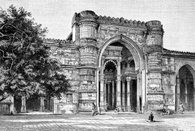 A Nagy Mecset kapuja Ahmedabadban, Indiában, 1895 alkotó: Unbekannt